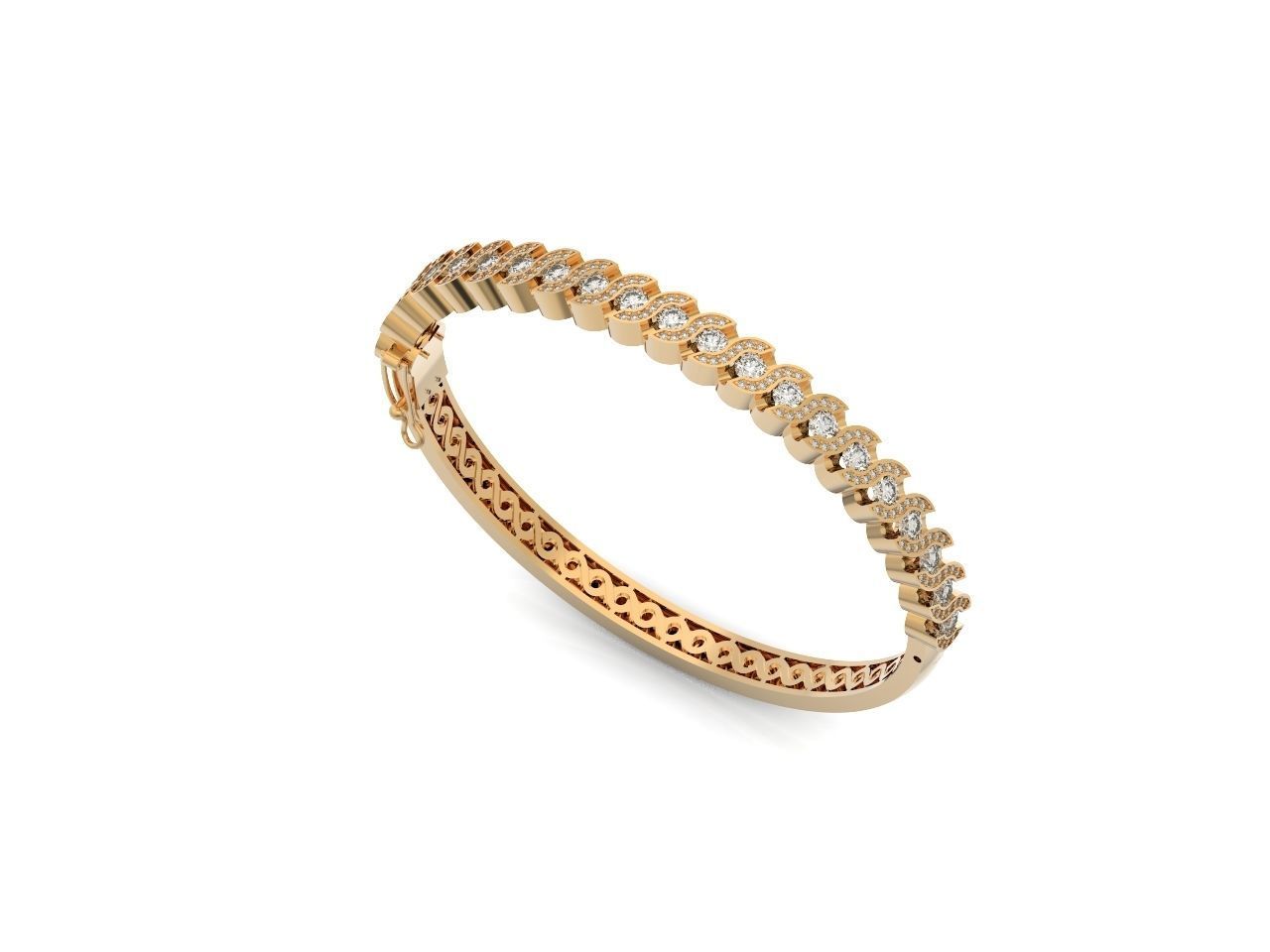 Stackable Bangle Diamond Bracelet 2669 3D print model_28