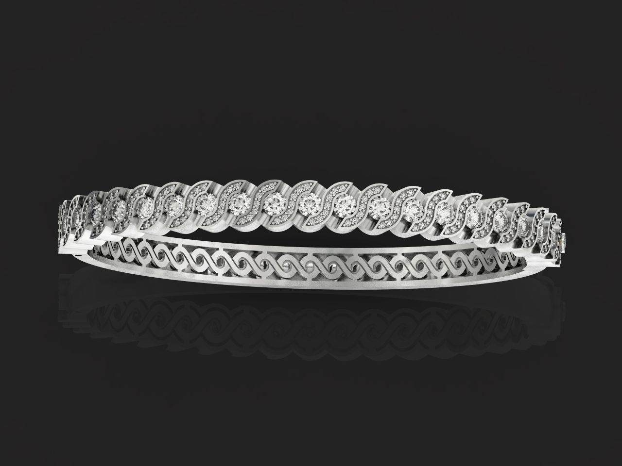 Stackable Bangle Diamond Bracelet 2669 3D print model_25