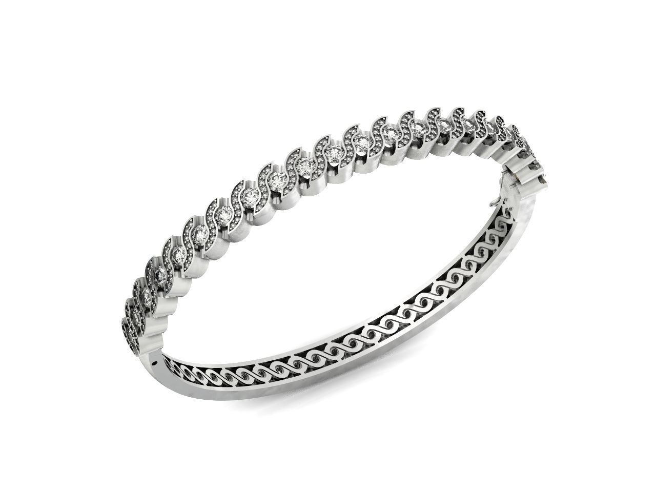 Stackable Bangle Diamond Bracelet 2669 3D print model_4