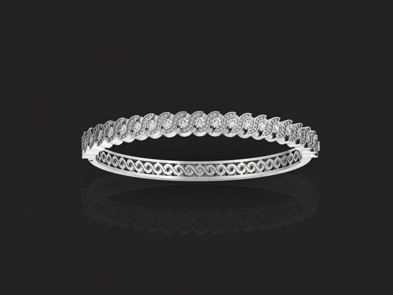 Stackable Bangle Diamond Bracelet 2669 3D print model_19