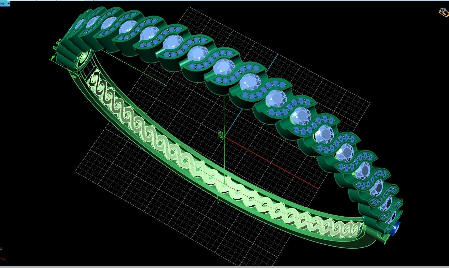Stackable Bangle Diamond Bracelet 2669 3D print model_40