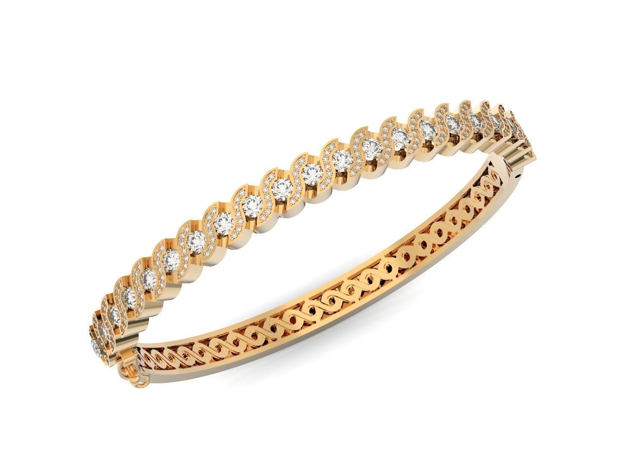 Stackable Bangle Diamond Bracelet 2669 3D print model_2