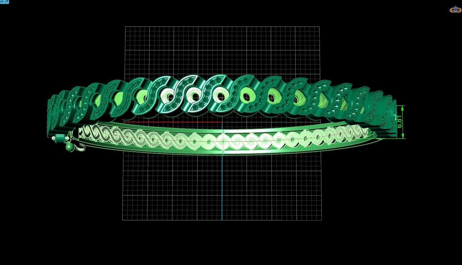 Stackable Bangle Diamond Bracelet 2669 3D print model_8