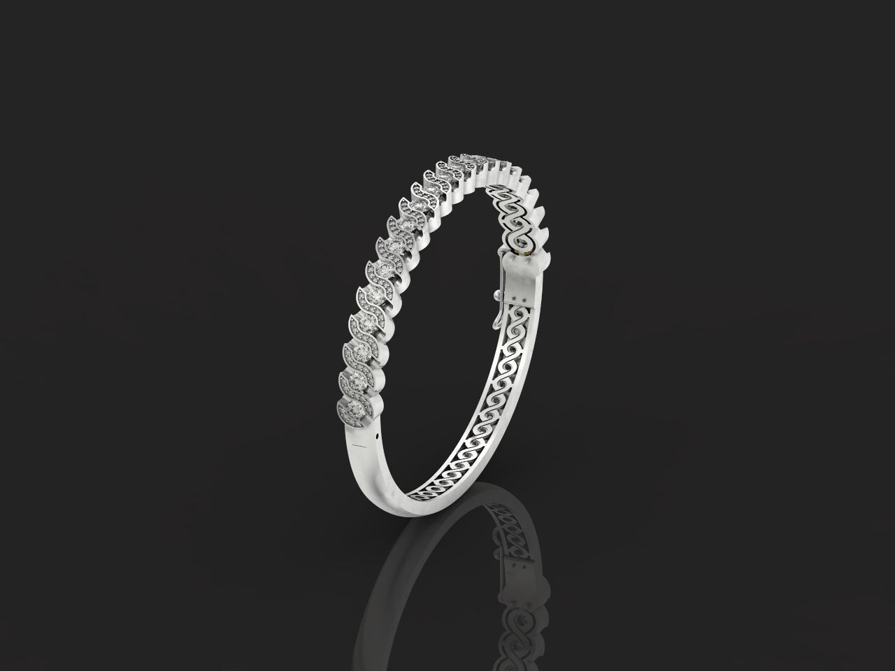 Stackable Bangle Diamond Bracelet 2669 3D print model_23