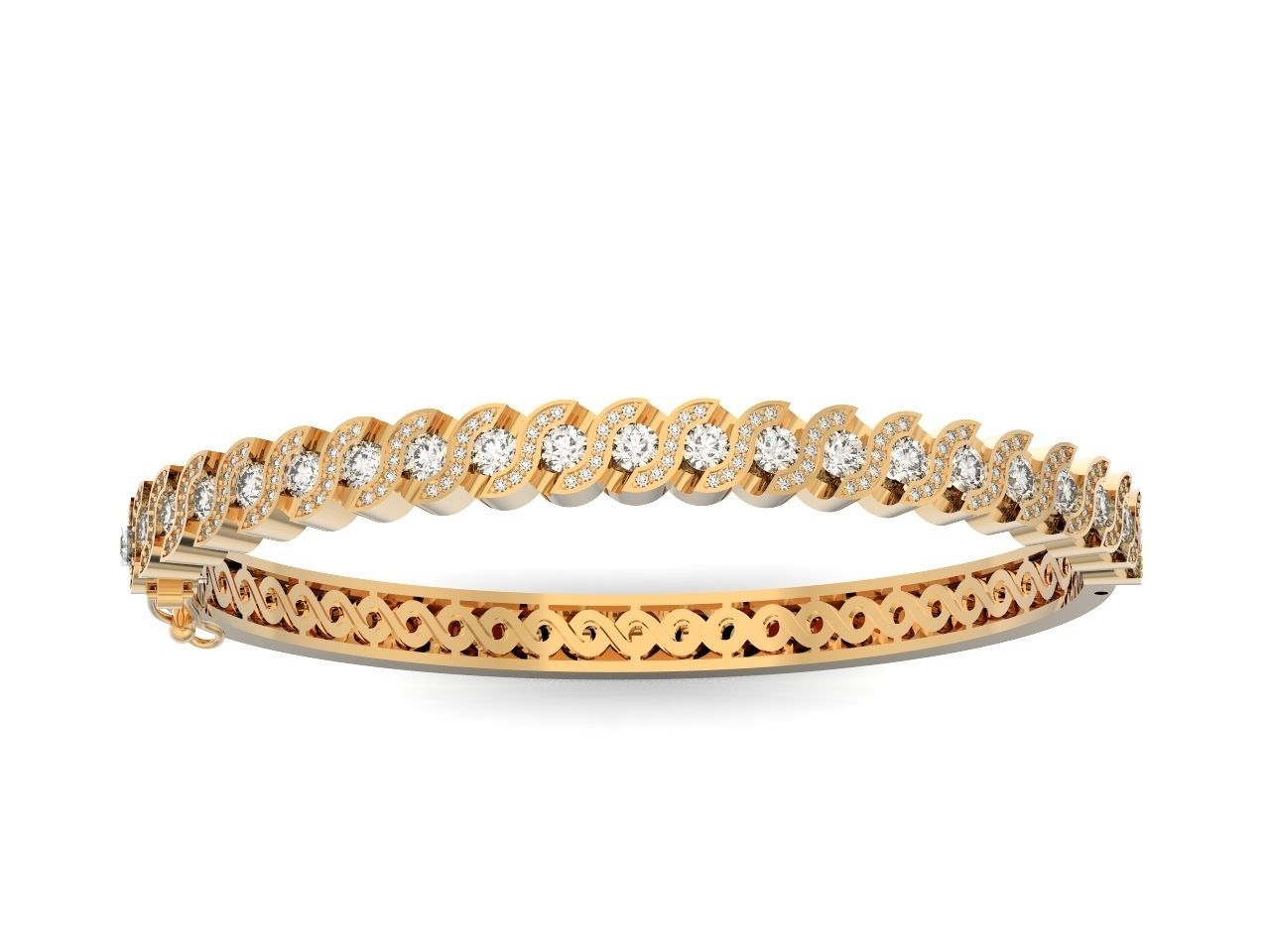 Stackable Bangle Diamond Bracelet 2669 3D print model_3