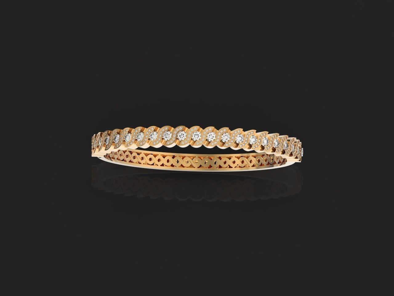 Stackable Bangle Diamond Bracelet 2669 3D print model_32