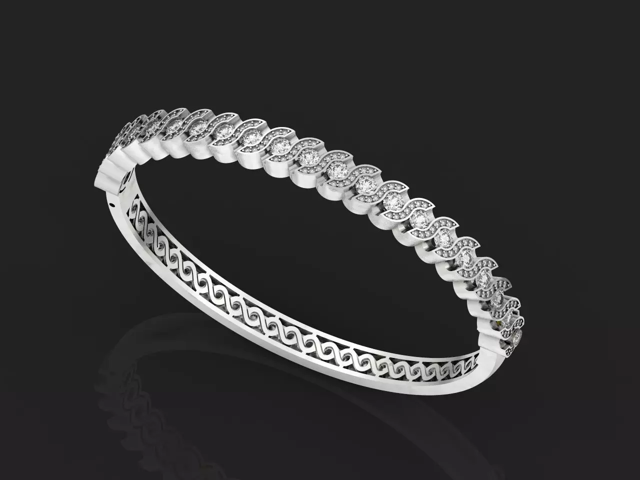 Stackable Bangle Diamond Bracelet 2669 3D print model_0