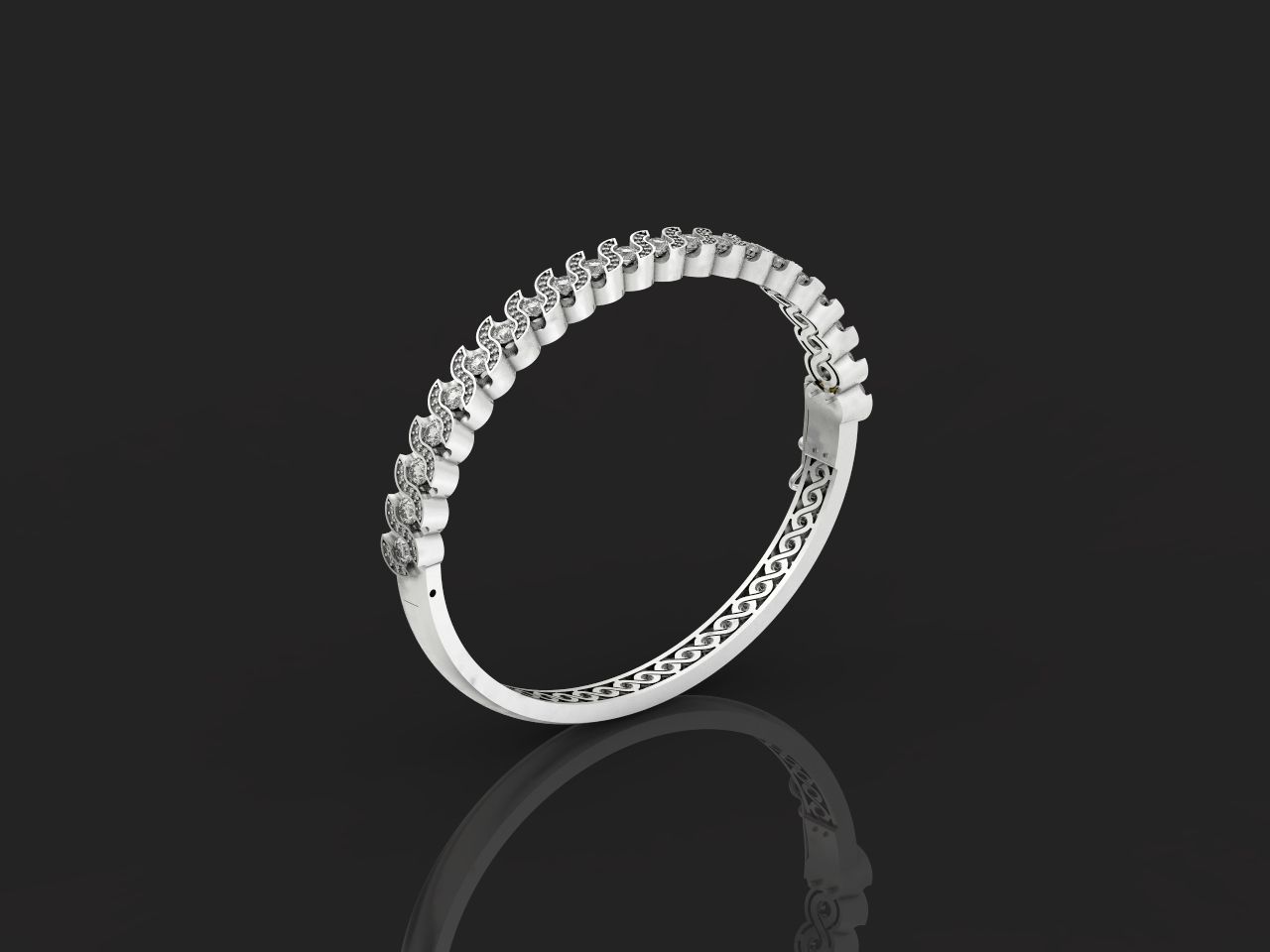 Stackable Bangle Diamond Bracelet 2669 3D print model_21