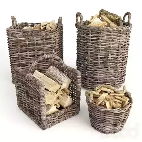 Firewood with basket 