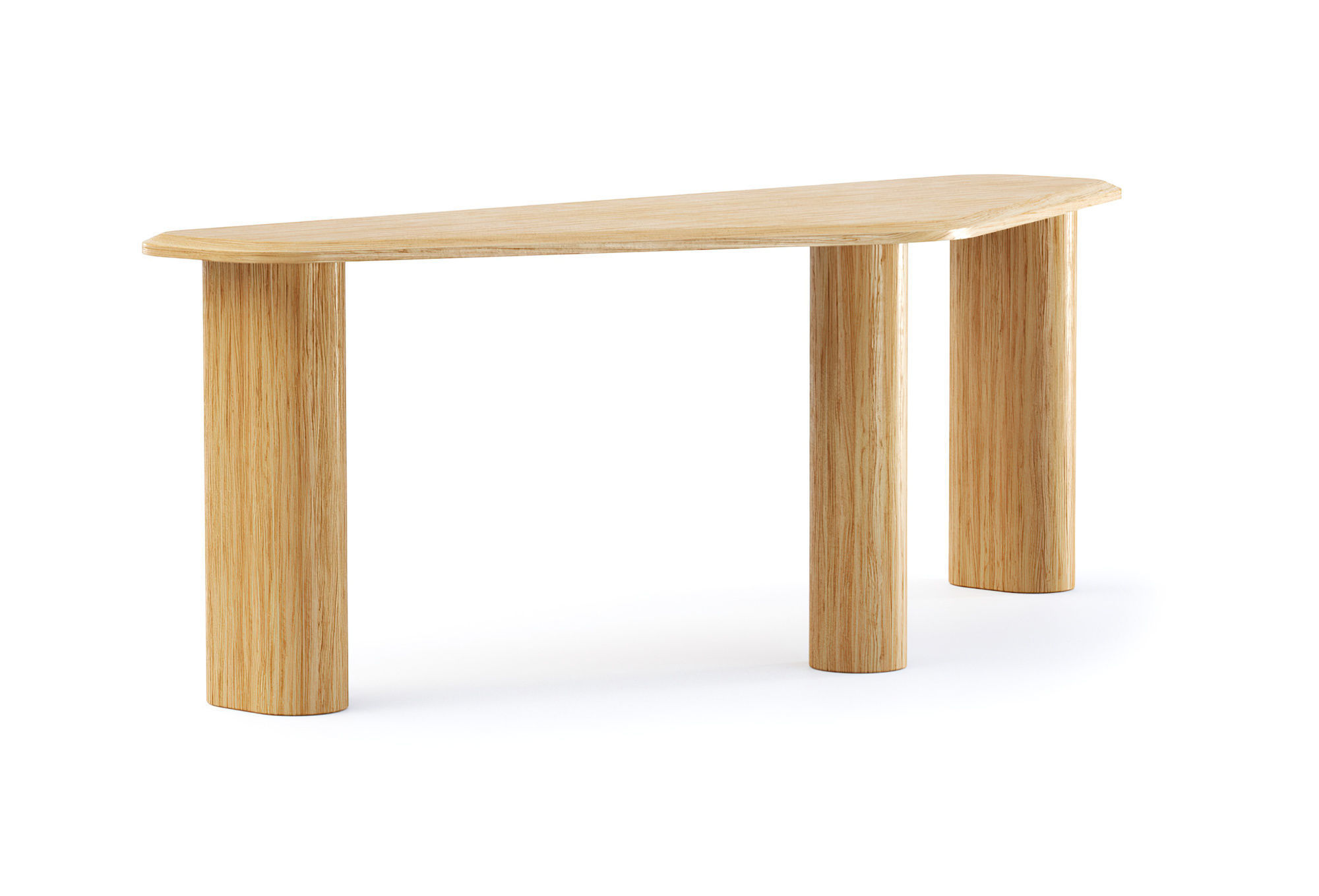 Ander Wooden Side Table  Low-poly 3D model_2