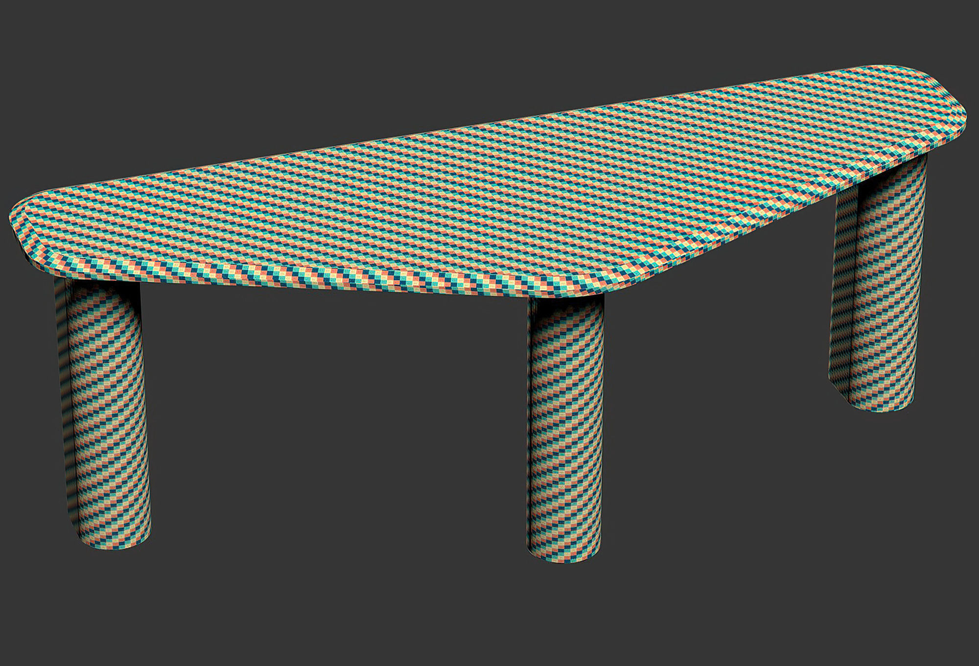 Ander Wooden Side Table  Low-poly 3D model_7