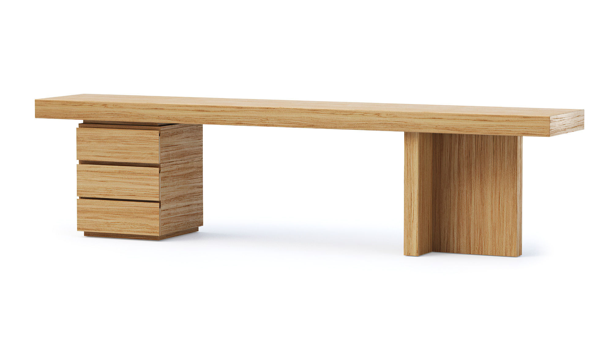 Ander Wooden Console  Low-poly 3D model_4