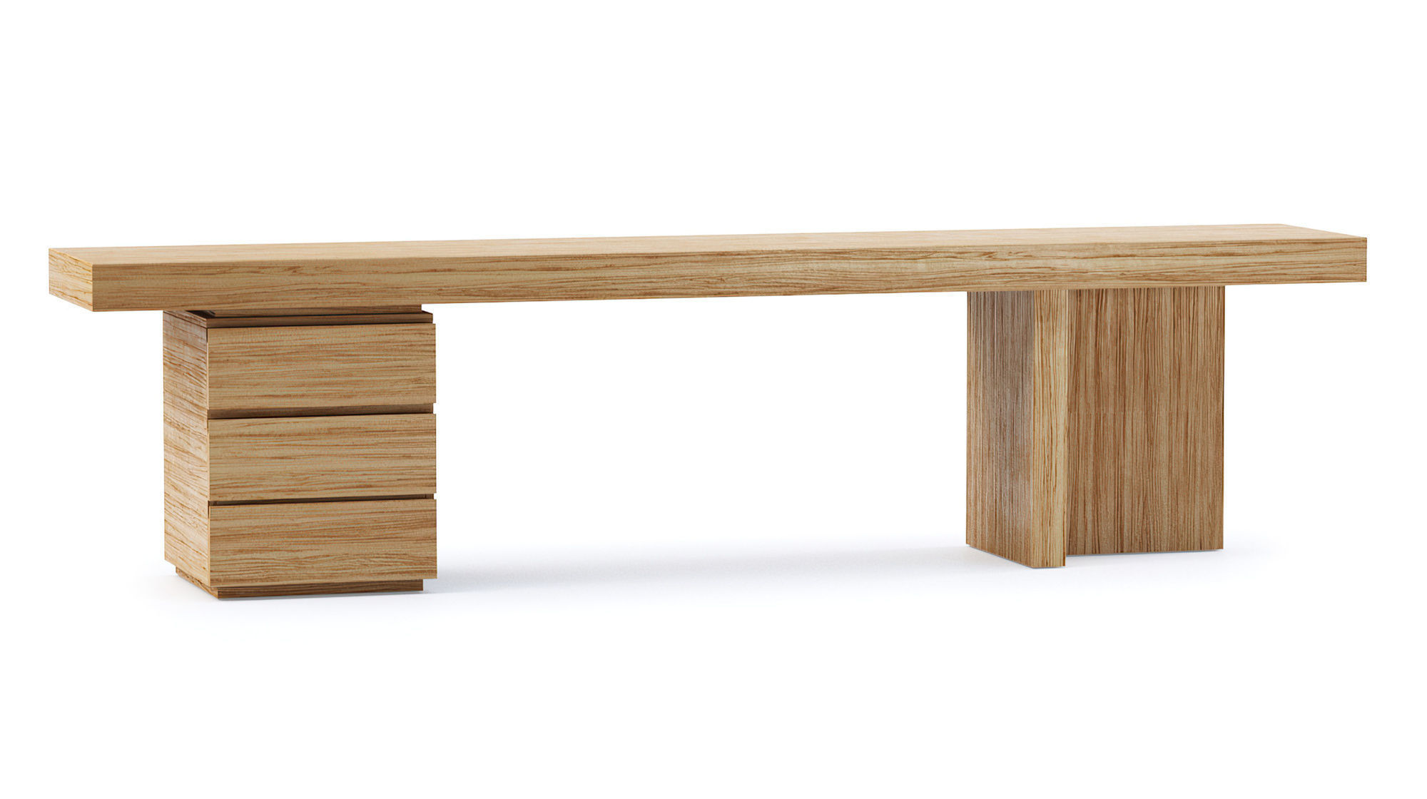 Ander Wooden Console  Low-poly 3D model_1