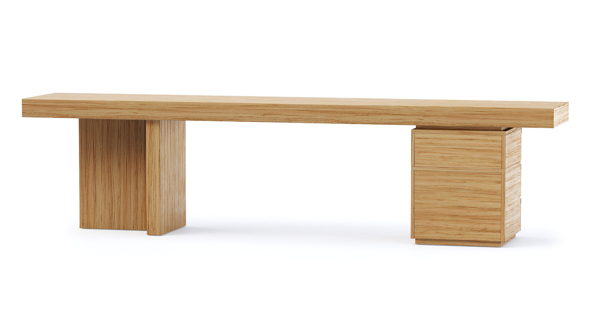 Ander Wooden Console  Low-poly 3D model_3