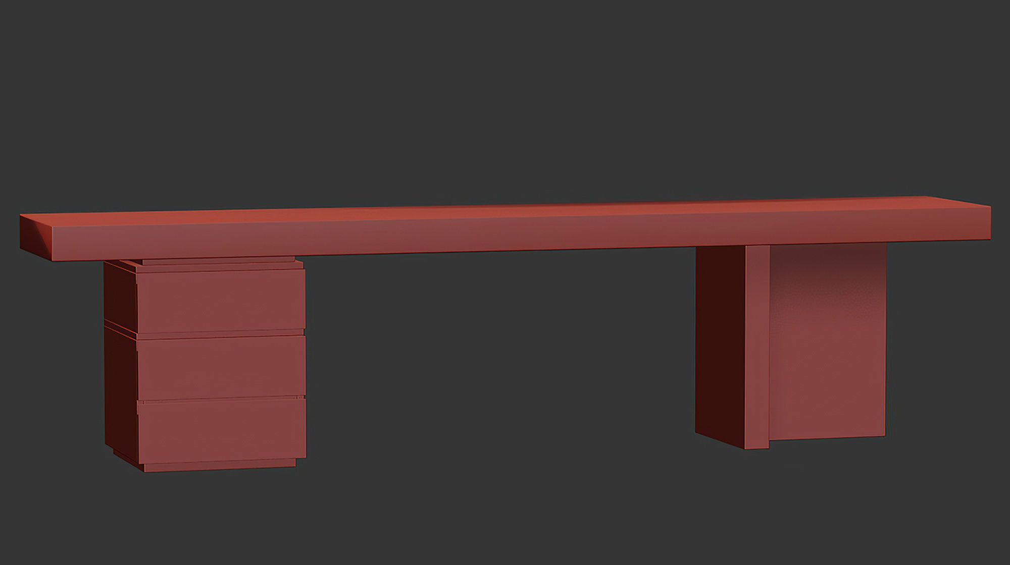 Ander Wooden Console  Low-poly 3D model_5