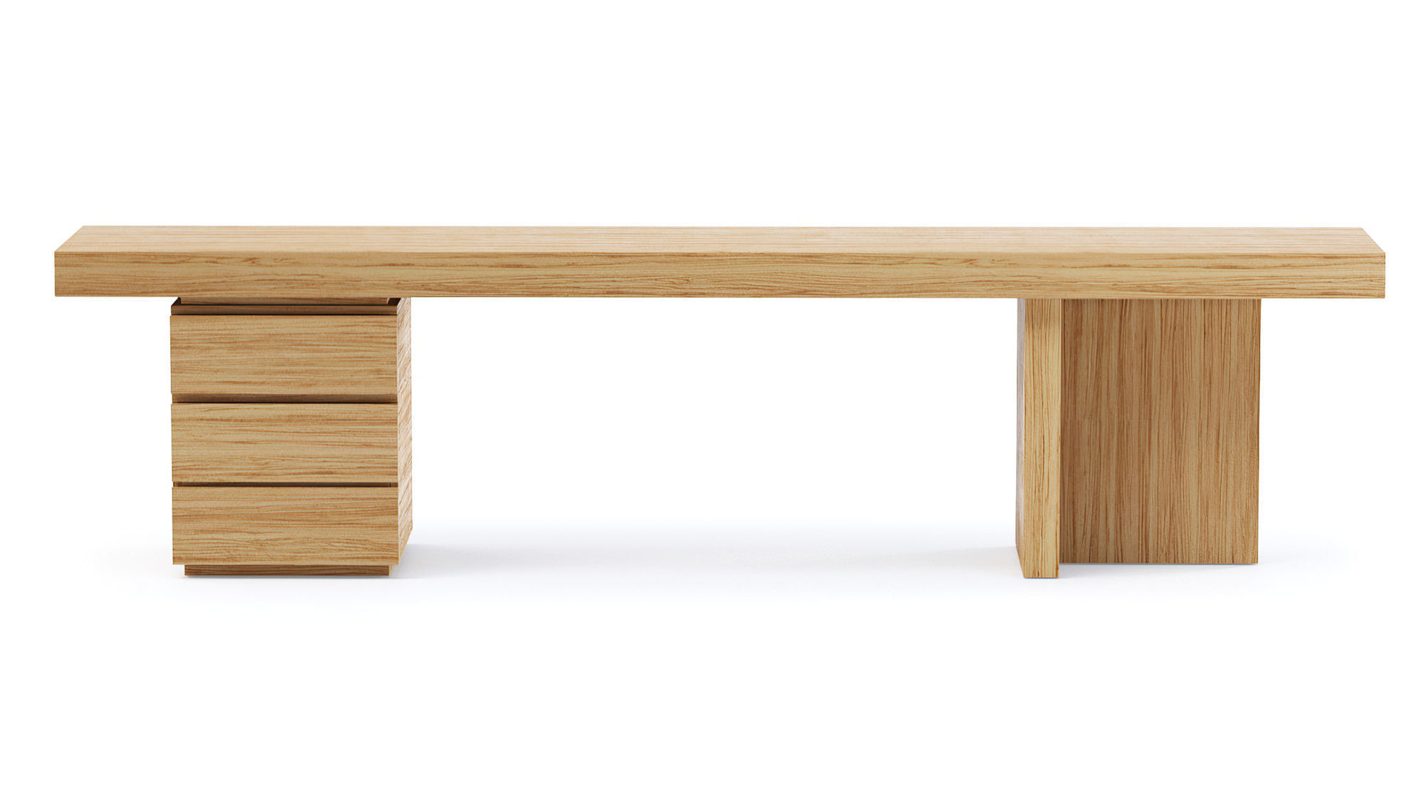 Ander Wooden Console  Low-poly 3D model_2