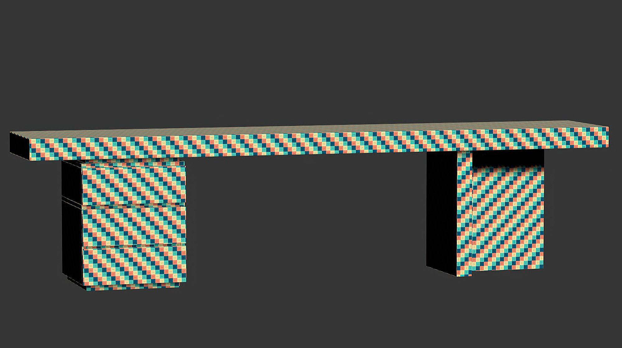 Ander Wooden Console  Low-poly 3D model_6