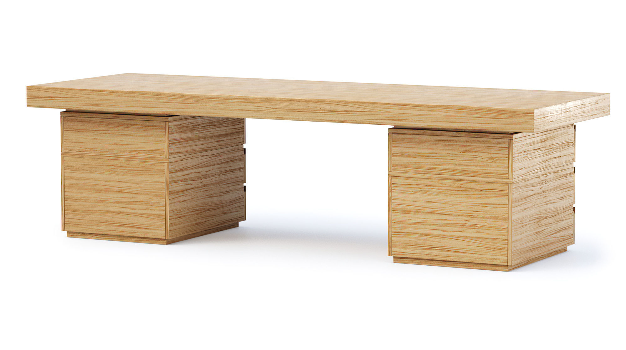 Ander Wooden Working Desk  Low-poly 3D model_2