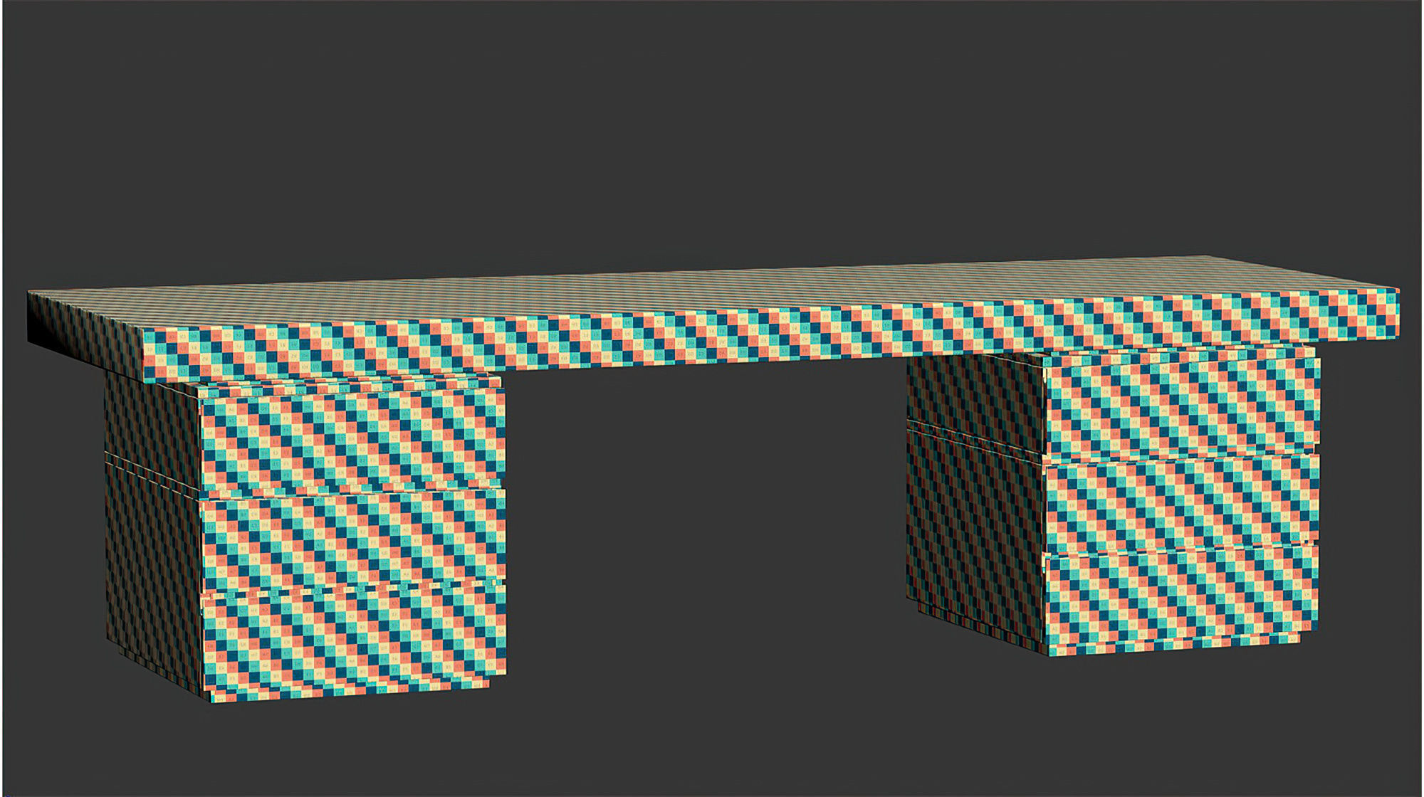 Ander Wooden Working Desk  Low-poly 3D model_5