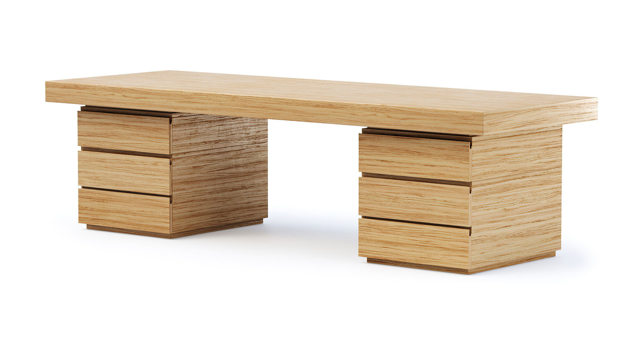 Ander Wooden Working Desk  Low-poly 3D model_3