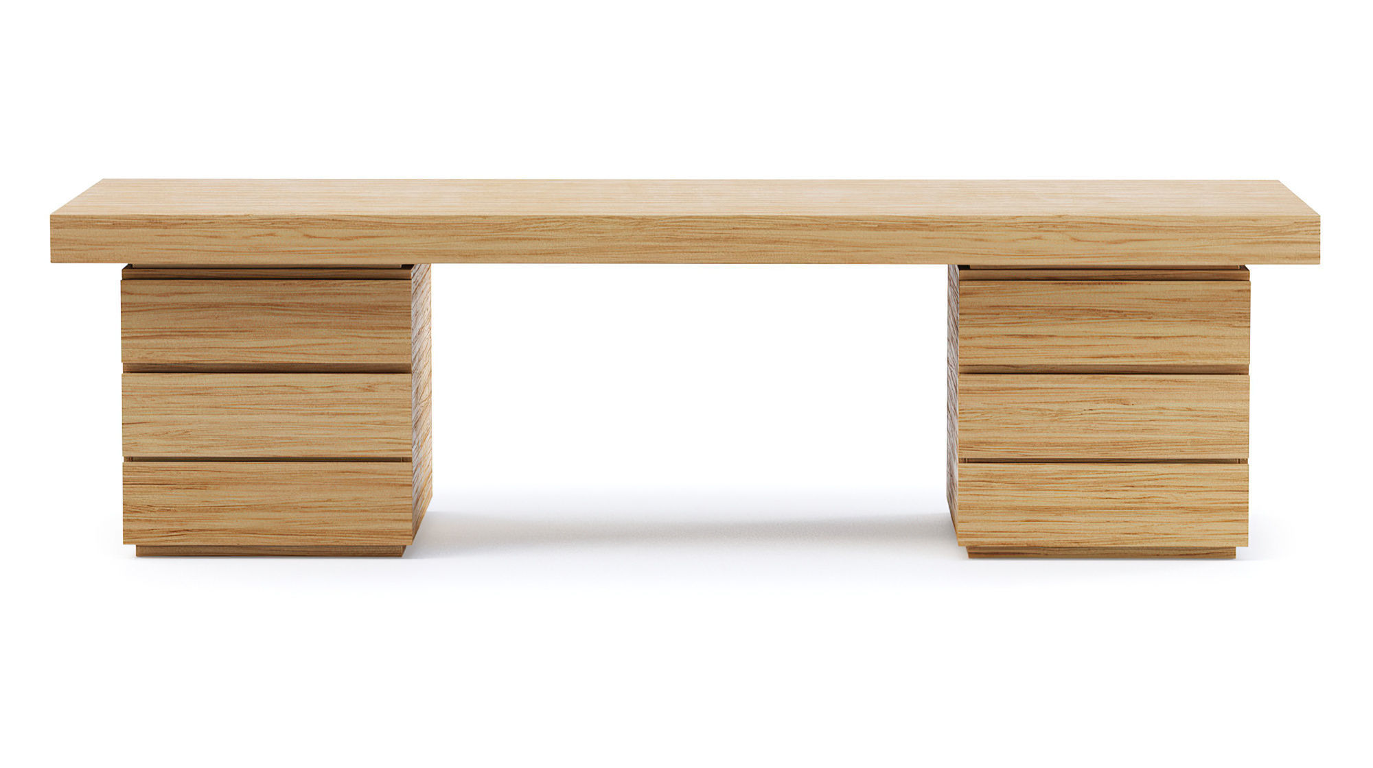 Ander Wooden Working Desk  Low-poly 3D model_1