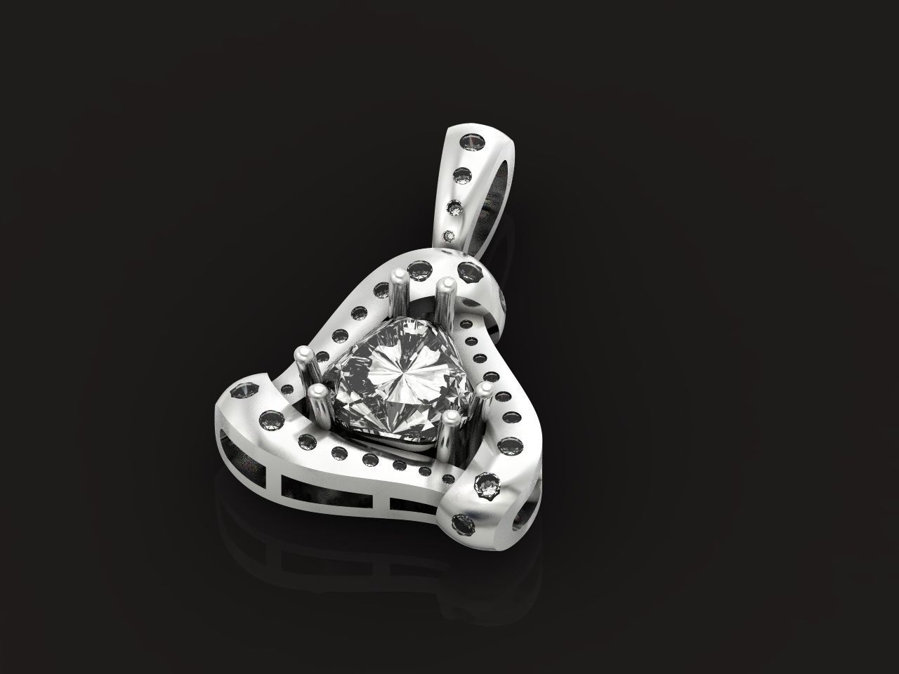 triangle pendant with stones 2670 3D print model_28