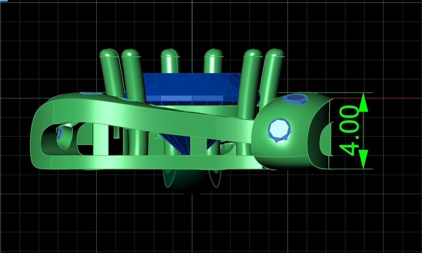 triangle pendant with stones 2670 3D print model_8