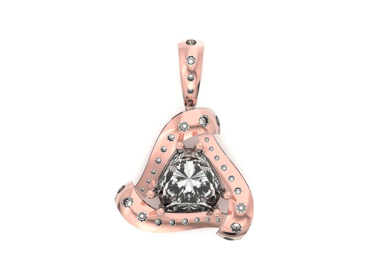triangle pendant with stones 2670 3D print model_20