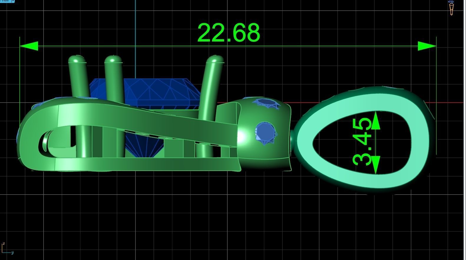 triangle pendant with stones 2670 3D print model_5