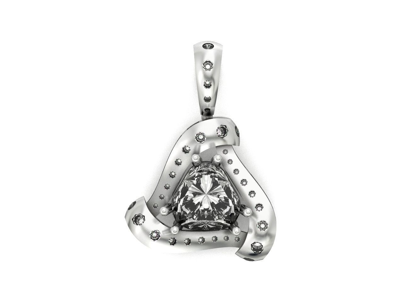 triangle pendant with stones 2670 3D print model_21