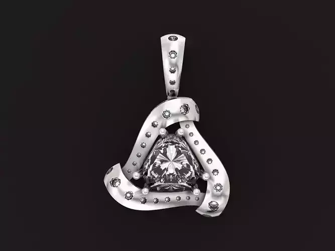  triangle pendant with stones 2670