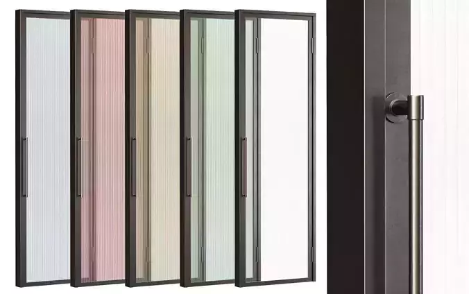 Modern Bathroom Glass Door VR1  3D model