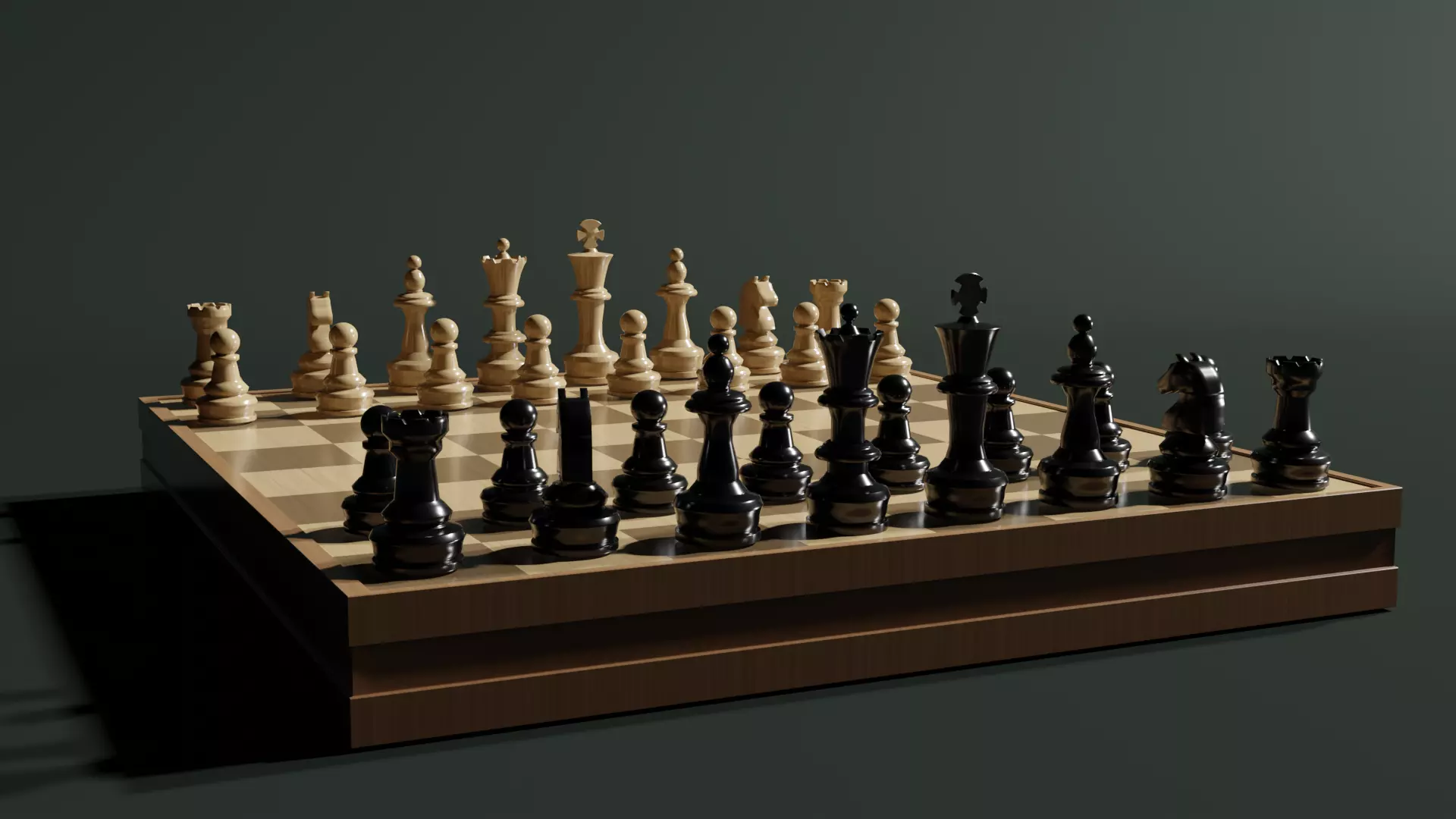 Classic Chess Low-poly 3D model_0