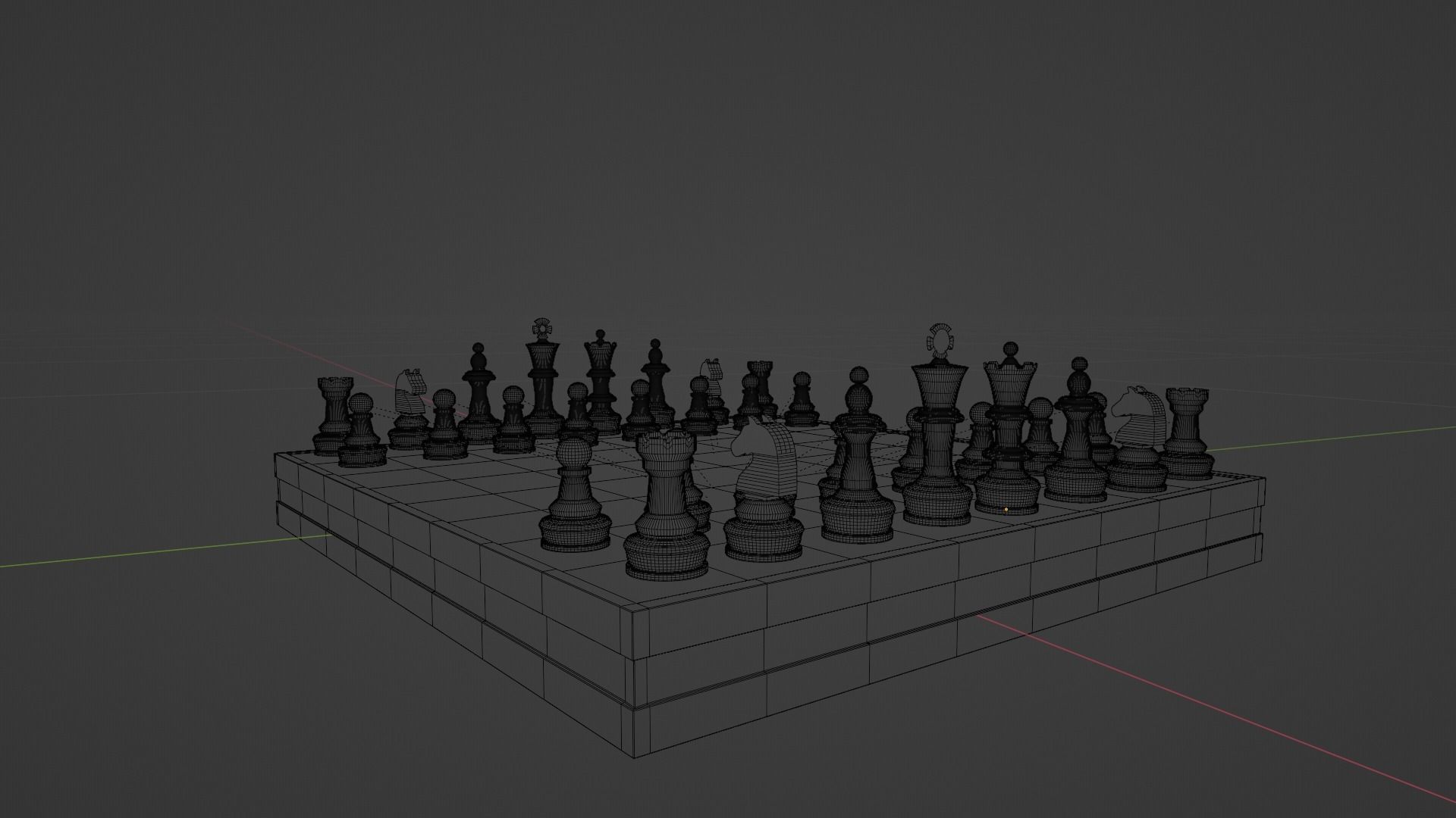 Classic Chess Low-poly 3D model_3