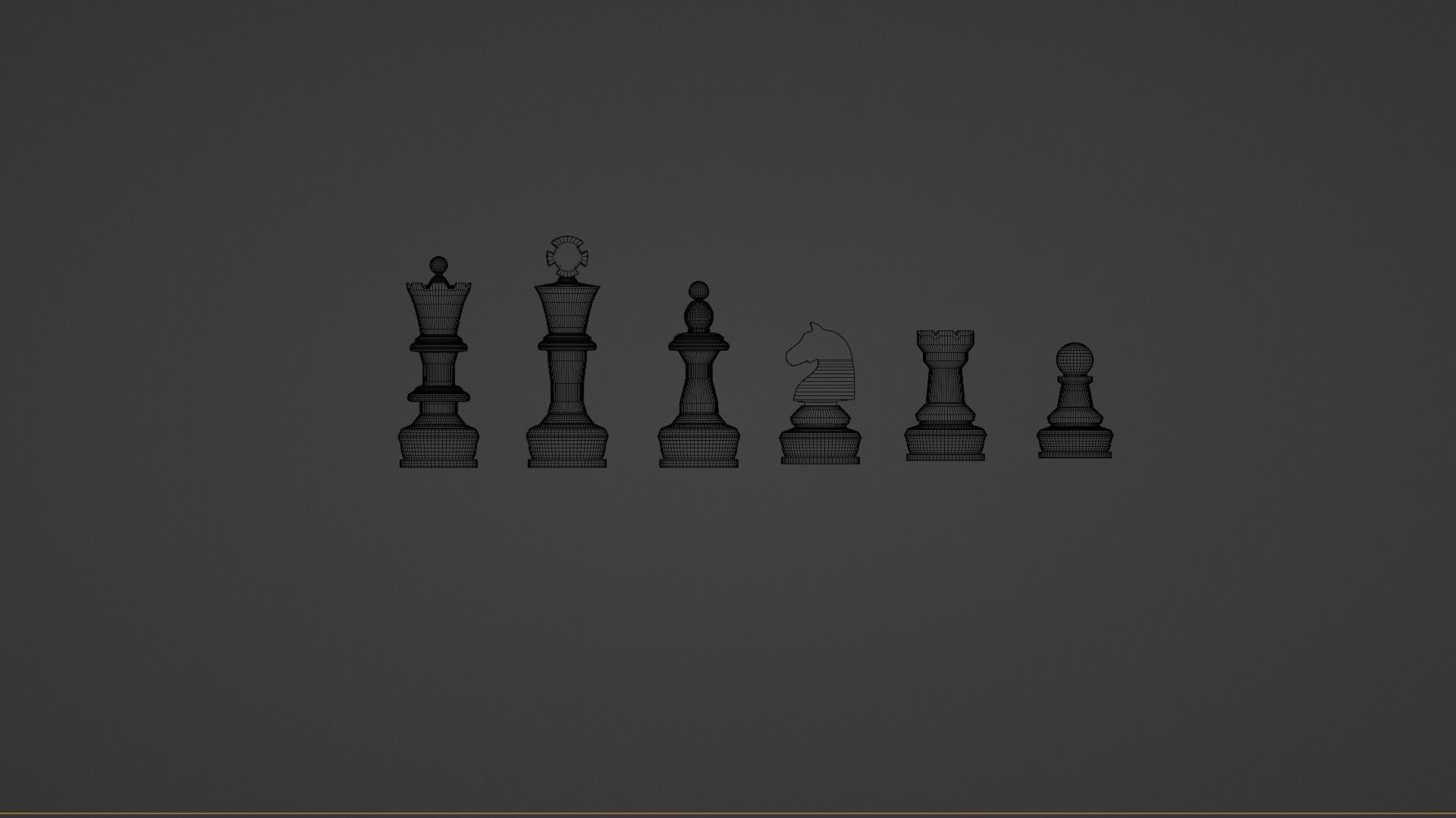 Classic Chess Low-poly 3D model_4