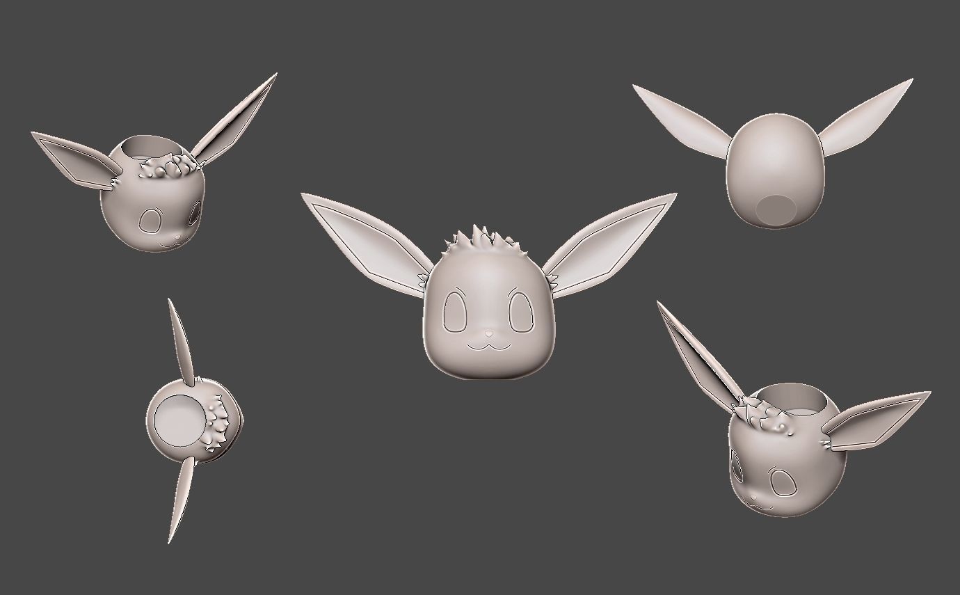 eevee plant vase 3D print model_2