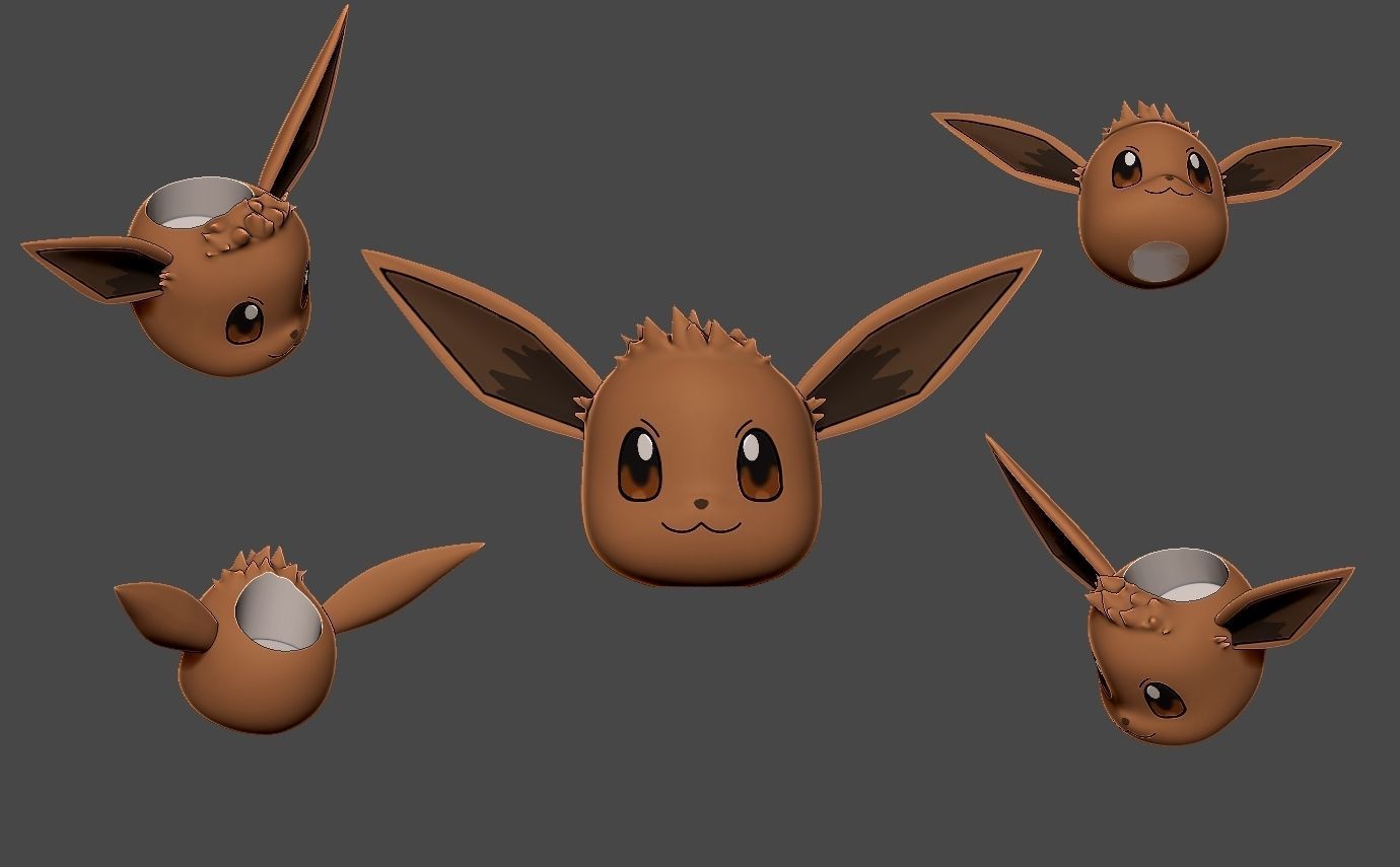 eevee plant vase 3D print model_1