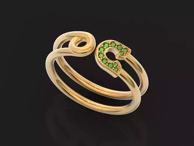 Pin Ring with Stones 2686