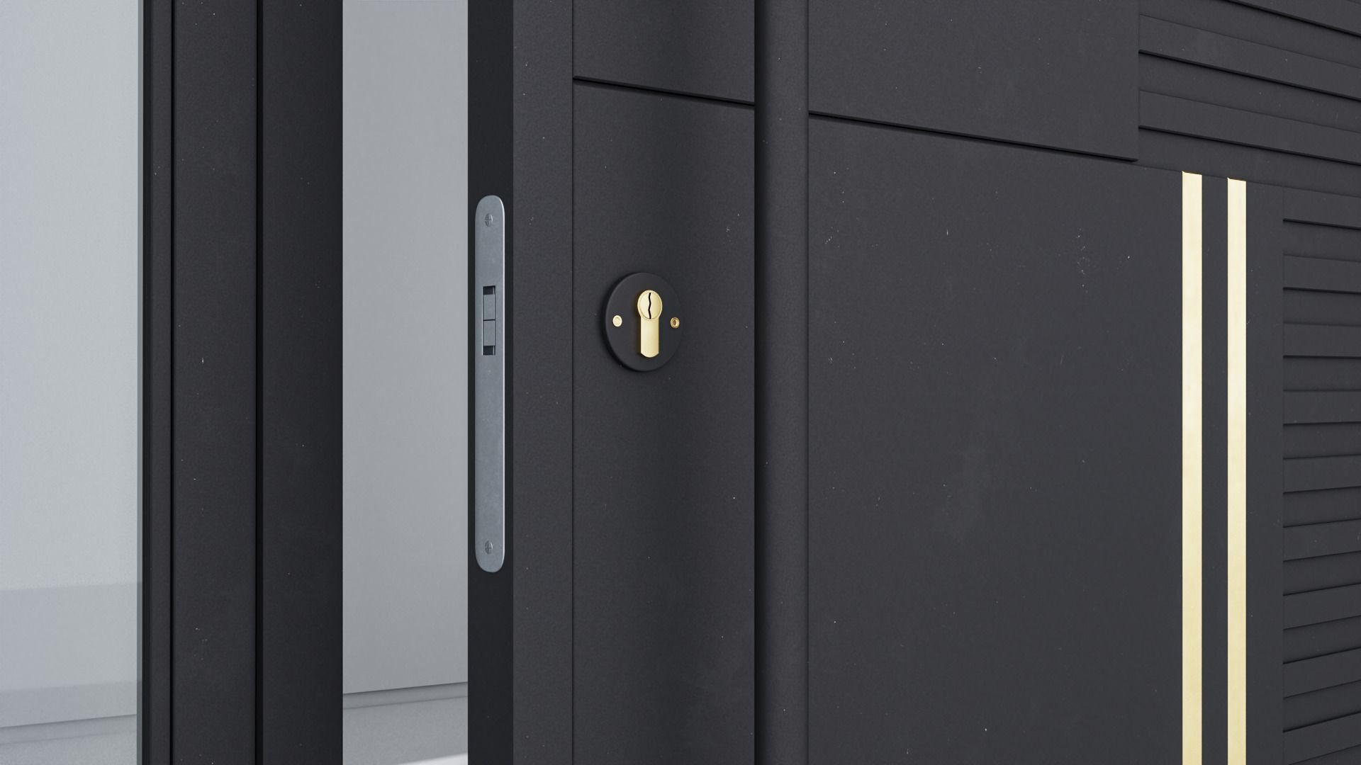 Aluminium door 286 3D model_4