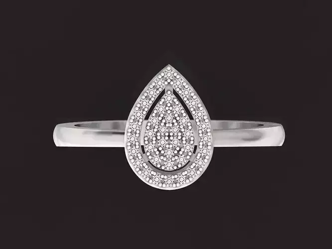 Diamond Ring Pear shaped halo 2693