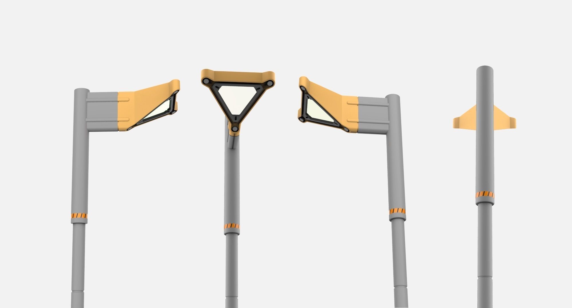 Sci fi street lighting 10 3D model_9