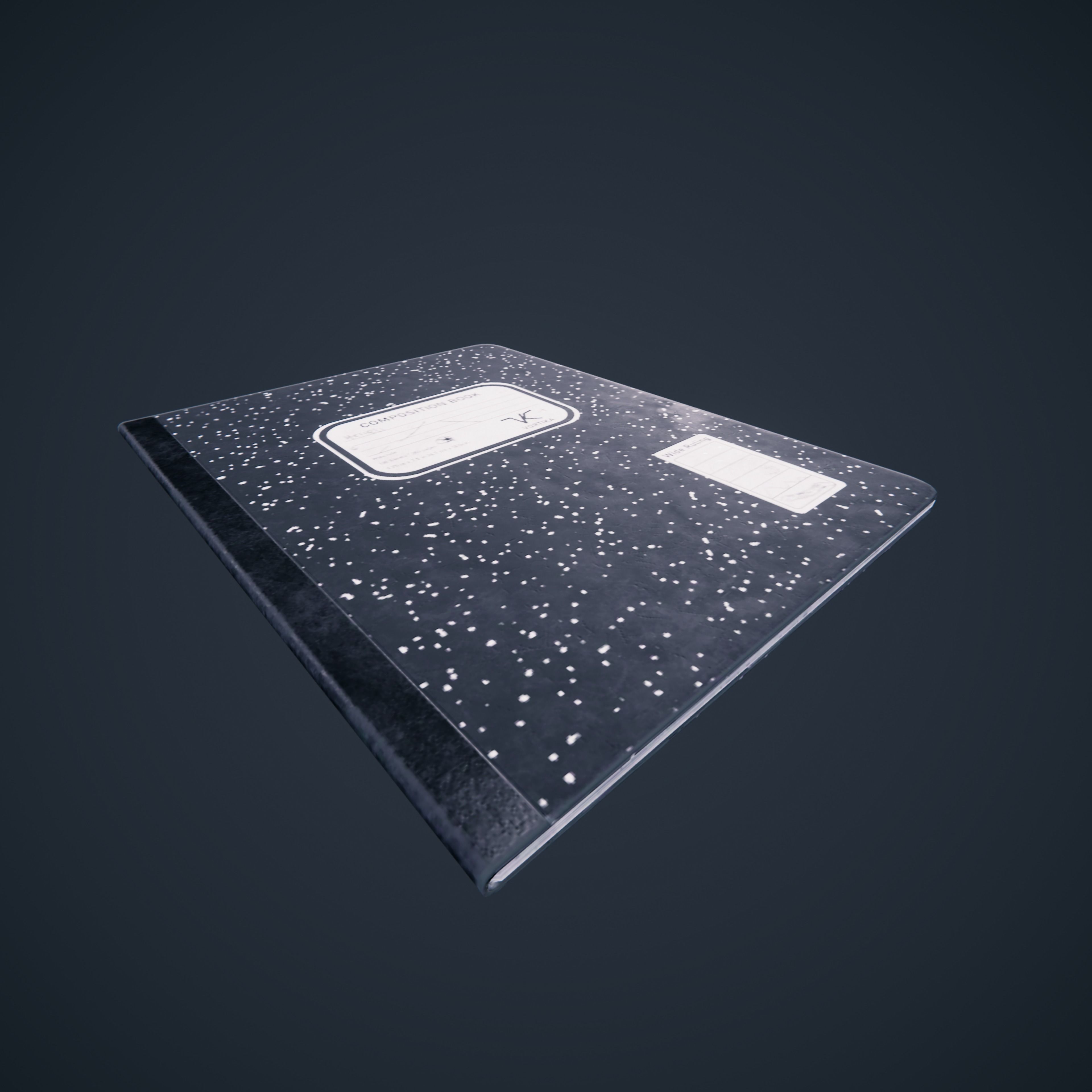 Composition Notebook HDRP Classroom Low-poly 3D model_7