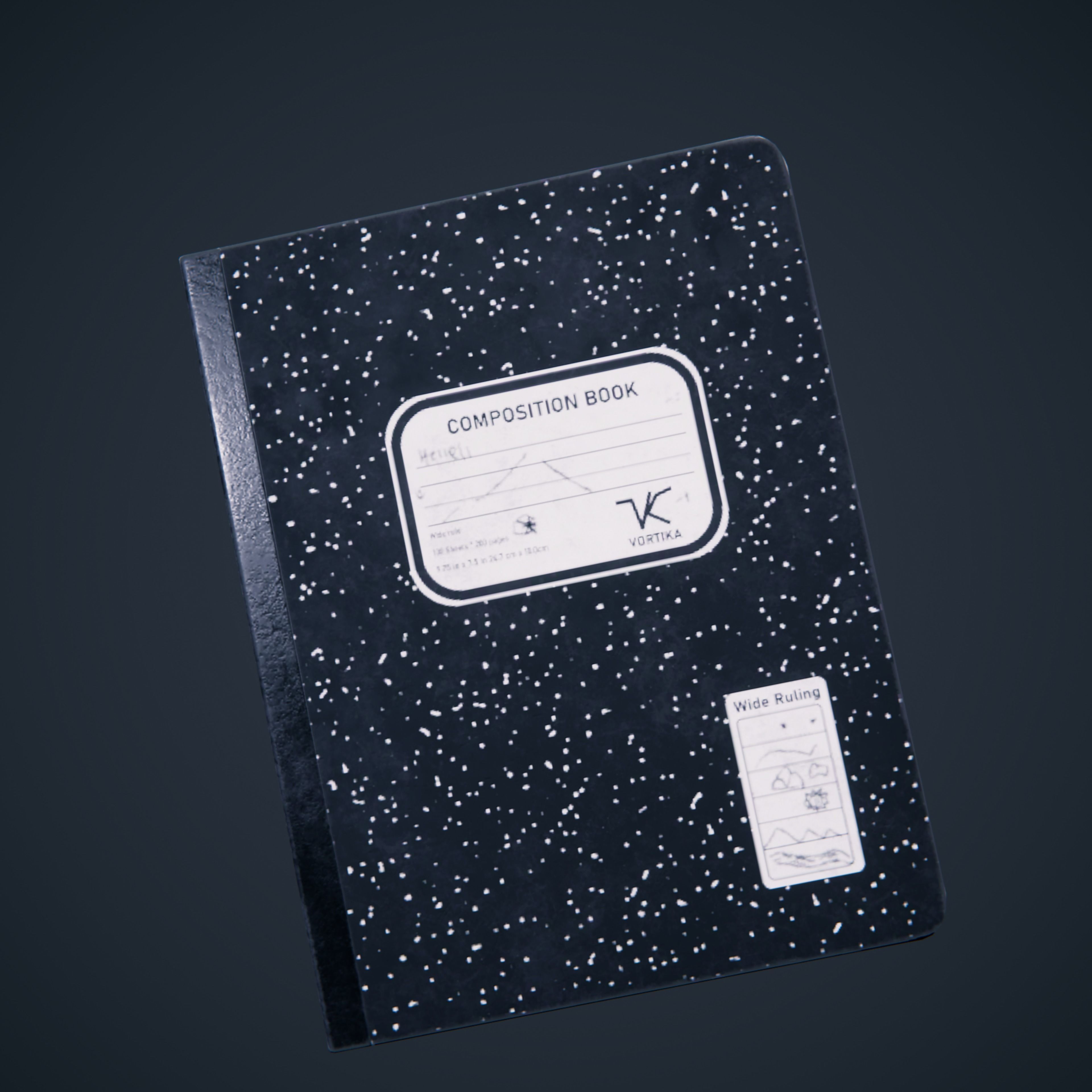 Composition Notebook HDRP Classroom Low-poly 3D model_4