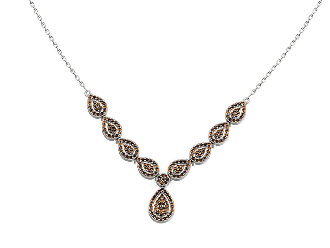 Drop Link necklace  Pendant-pear 2693 3D print model_24