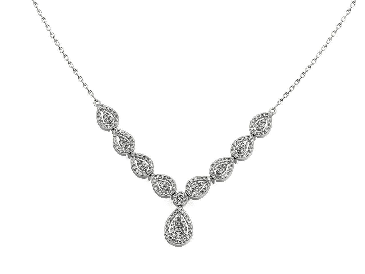 Drop Link necklace  Pendant-pear 2693 3D print model_4