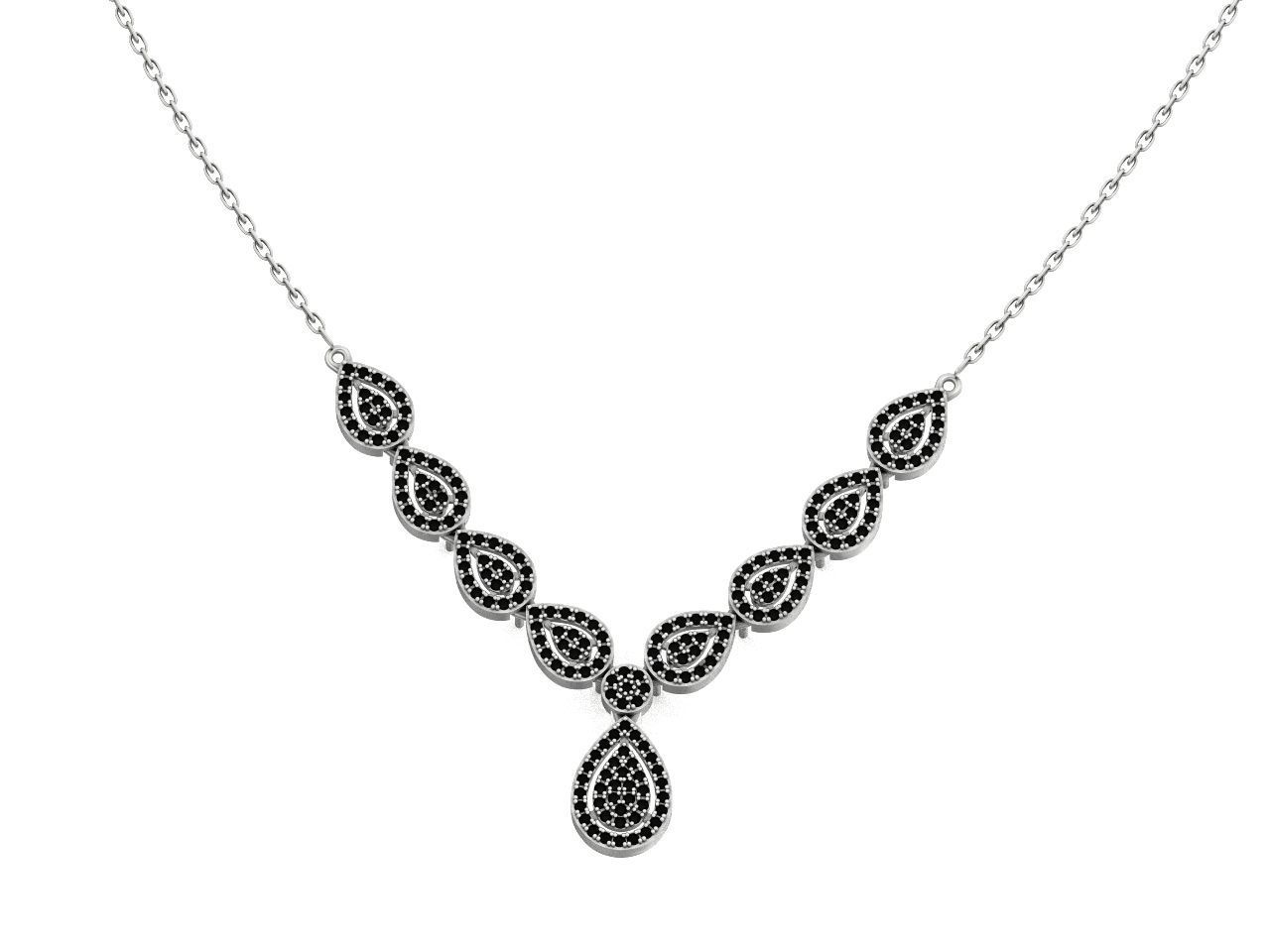 Drop Link necklace  Pendant-pear 2693 3D print model_22