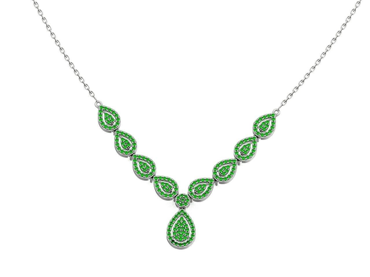 Drop Link necklace  Pendant-pear 2693 3D print model_18