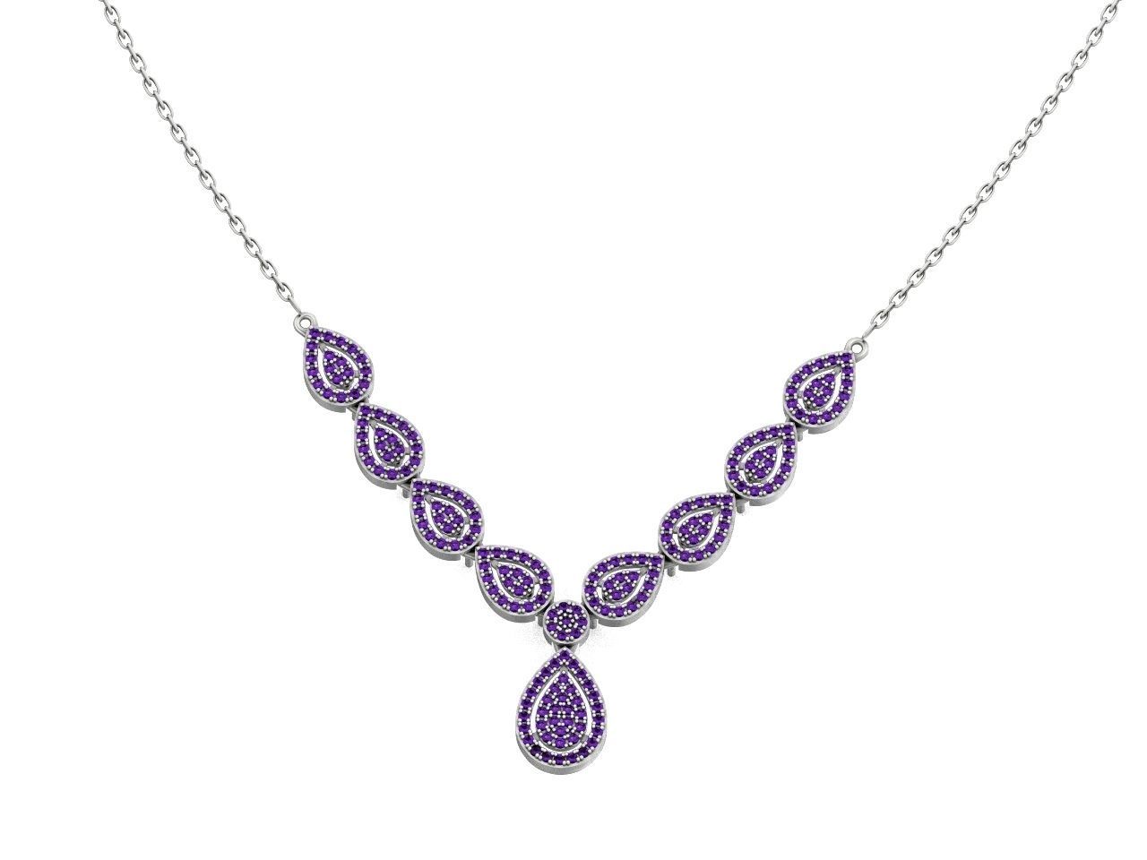 Drop Link necklace  Pendant-pear 2693 3D print model_21