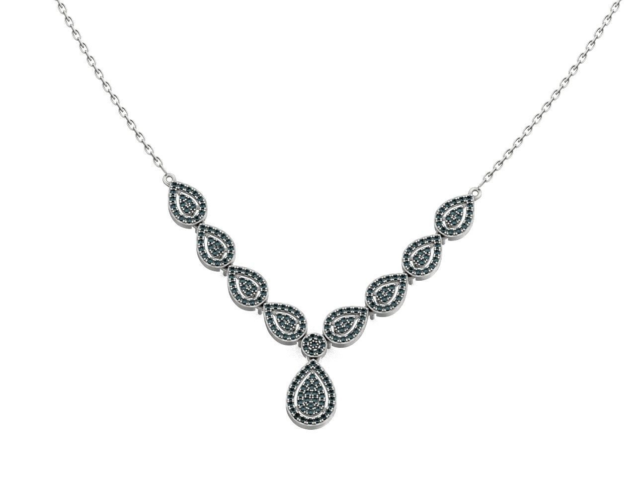 Drop Link necklace  Pendant-pear 2693 3D print model_23