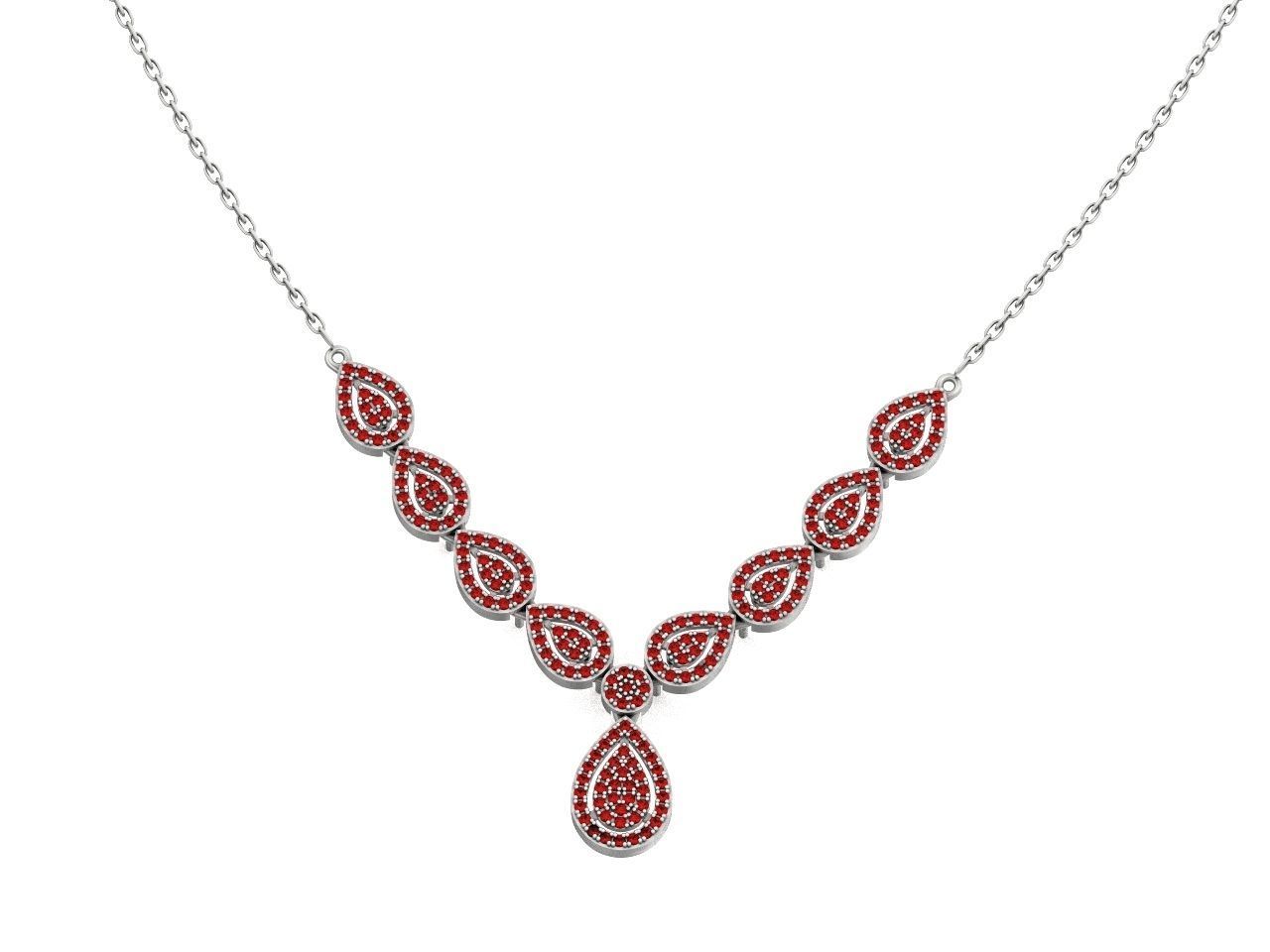 Drop Link necklace  Pendant-pear 2693 3D print model_25